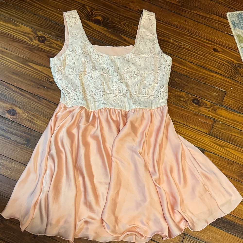 As U Wish Cream and Pink Lace dress